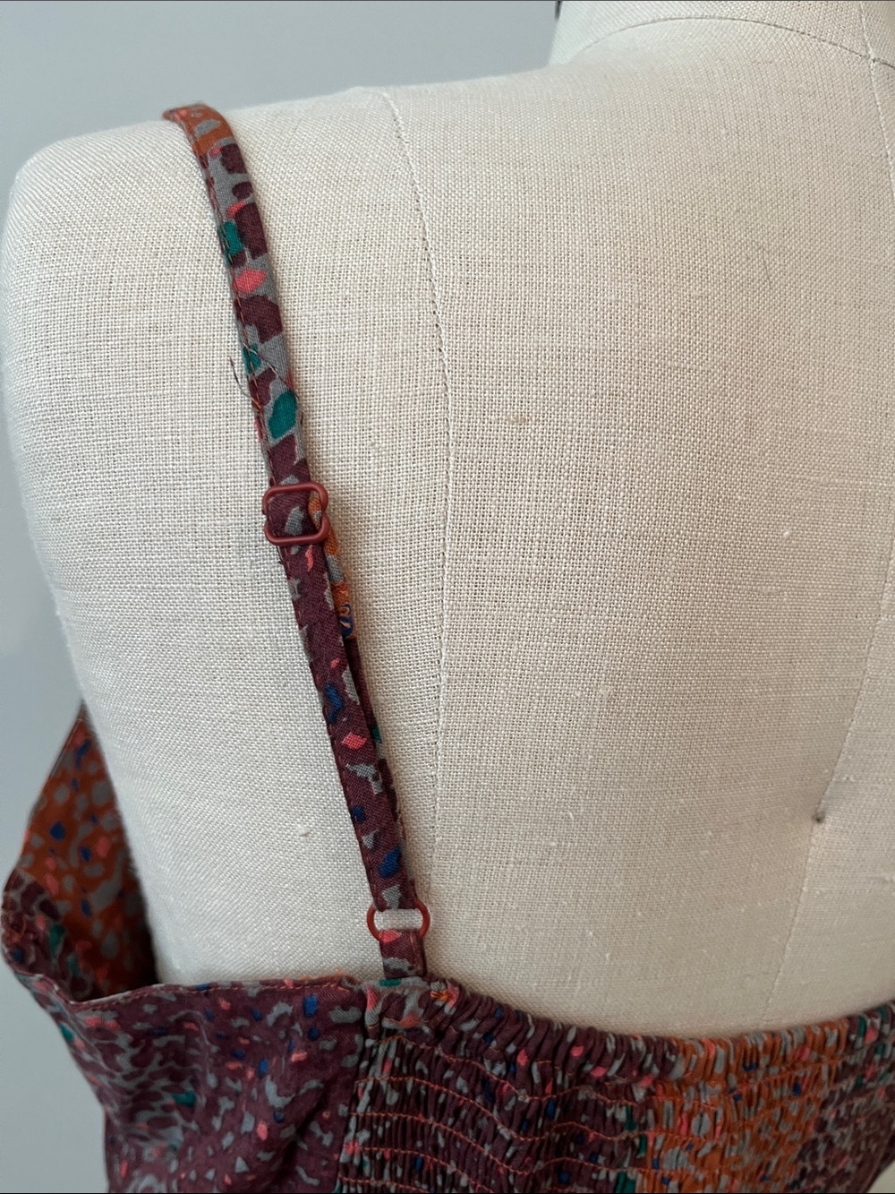 Angie colorful sundress midi button front L - Picture 8 of 9